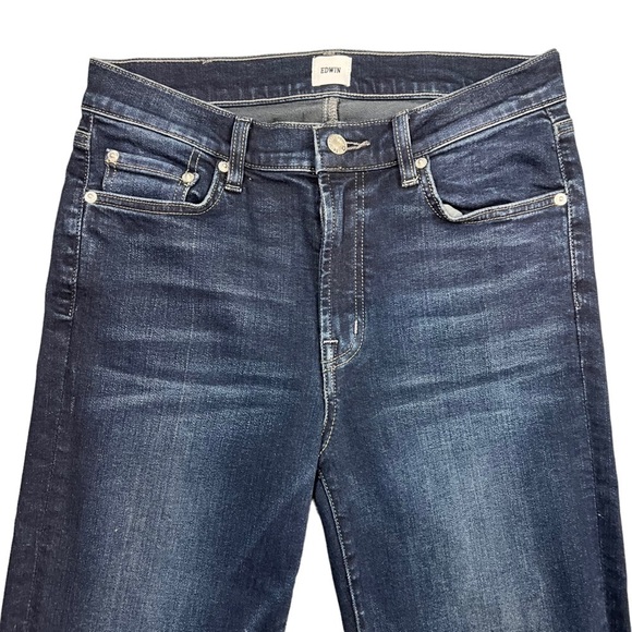 EDWIN Anthropologie Raw Ankle Hem Straight Leg Womens Jeans Size 27 - Picture 3 of 10